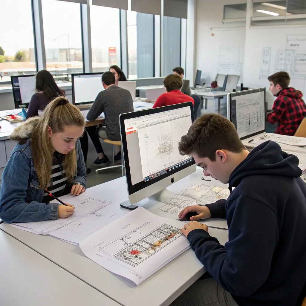 Students engaged in a design class workshop